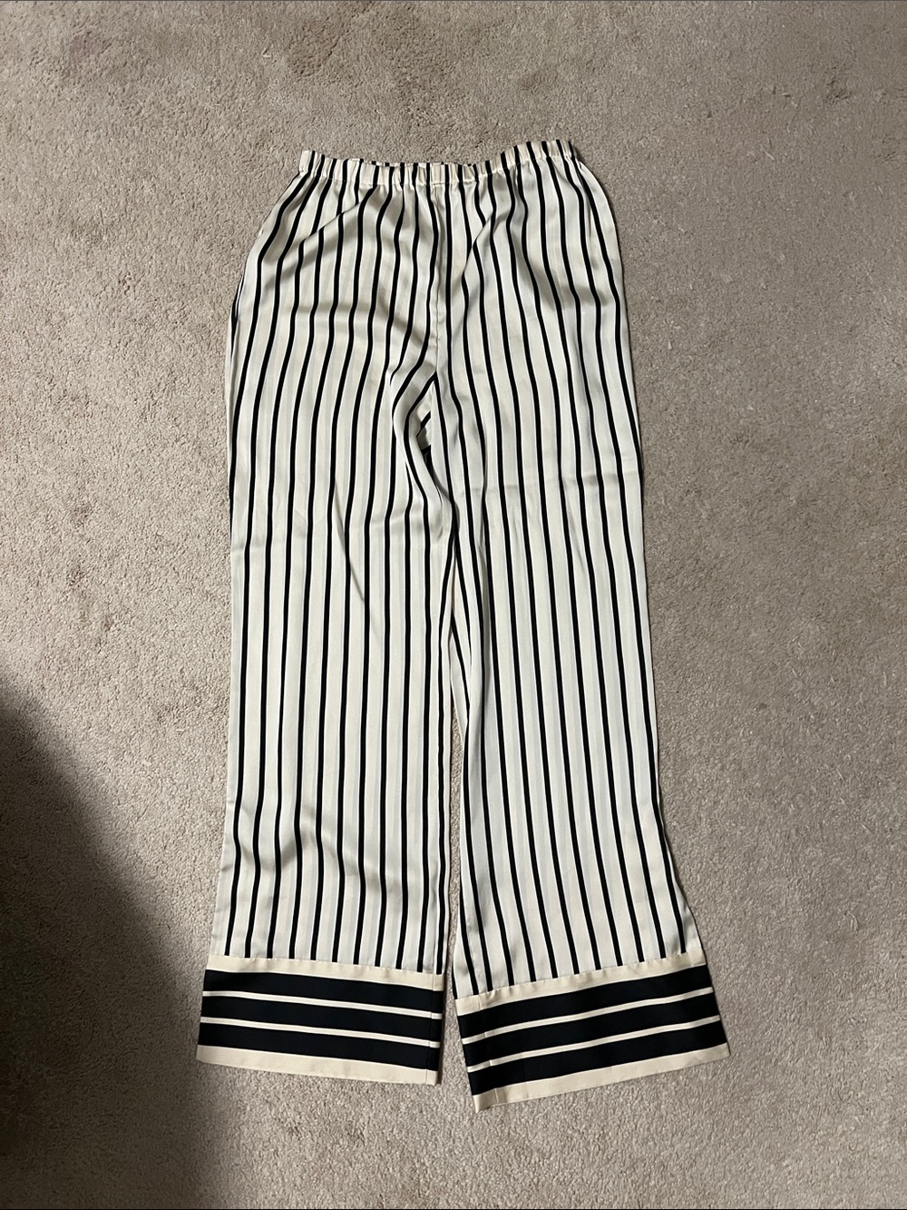 L’Academie Striped Wide-Leg Women's Pants - Black & White